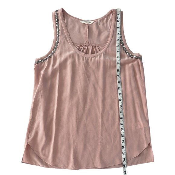 Rebecca Taylor Embellished 100% Silk Tank Woodrose 4 Light Pink $275 Beaded Chic - Picture 6 of 10